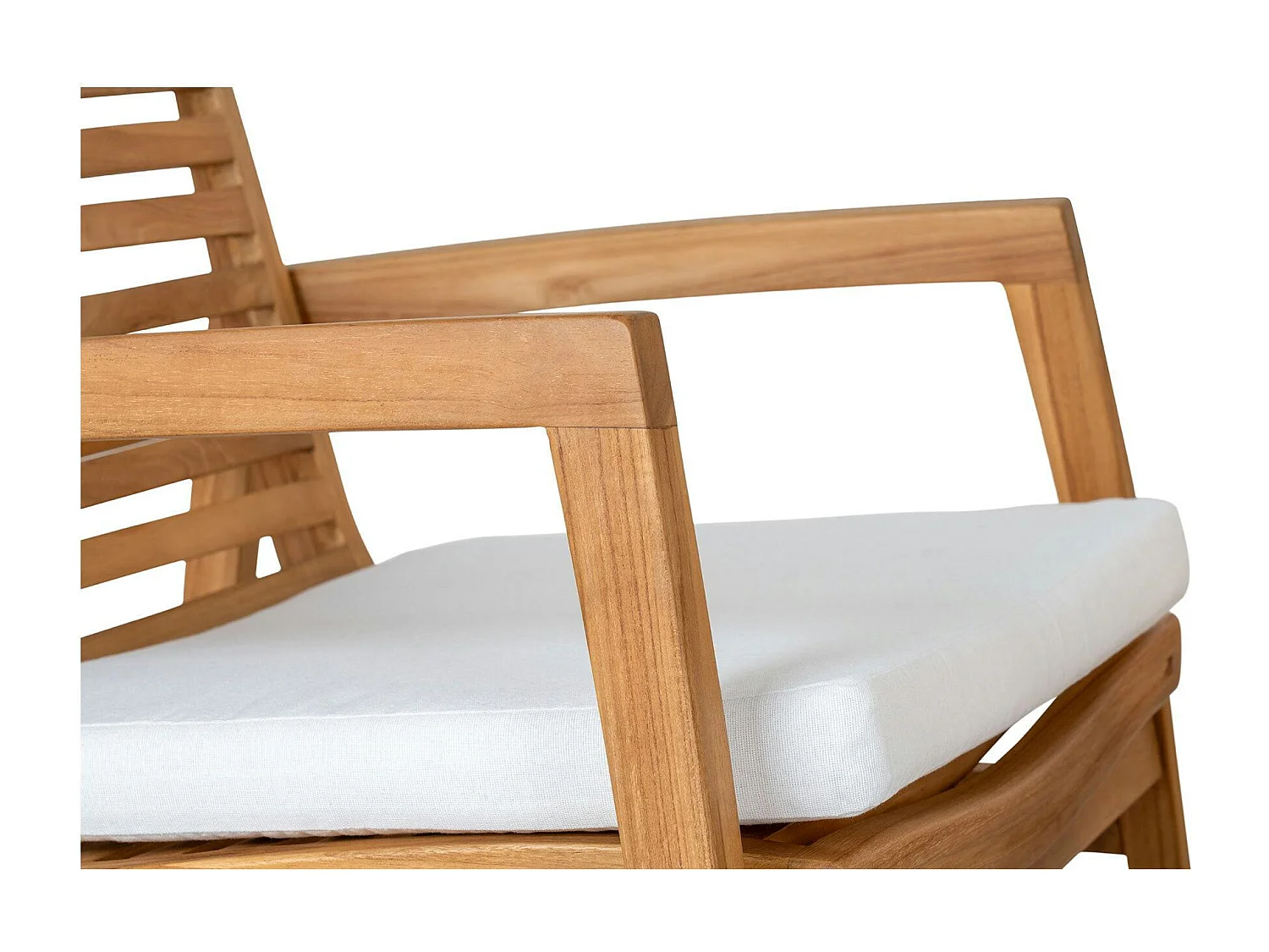 Salon de jardin en teck (1 canapé, 2 fauteuils, 1 table basse) MENDOZA