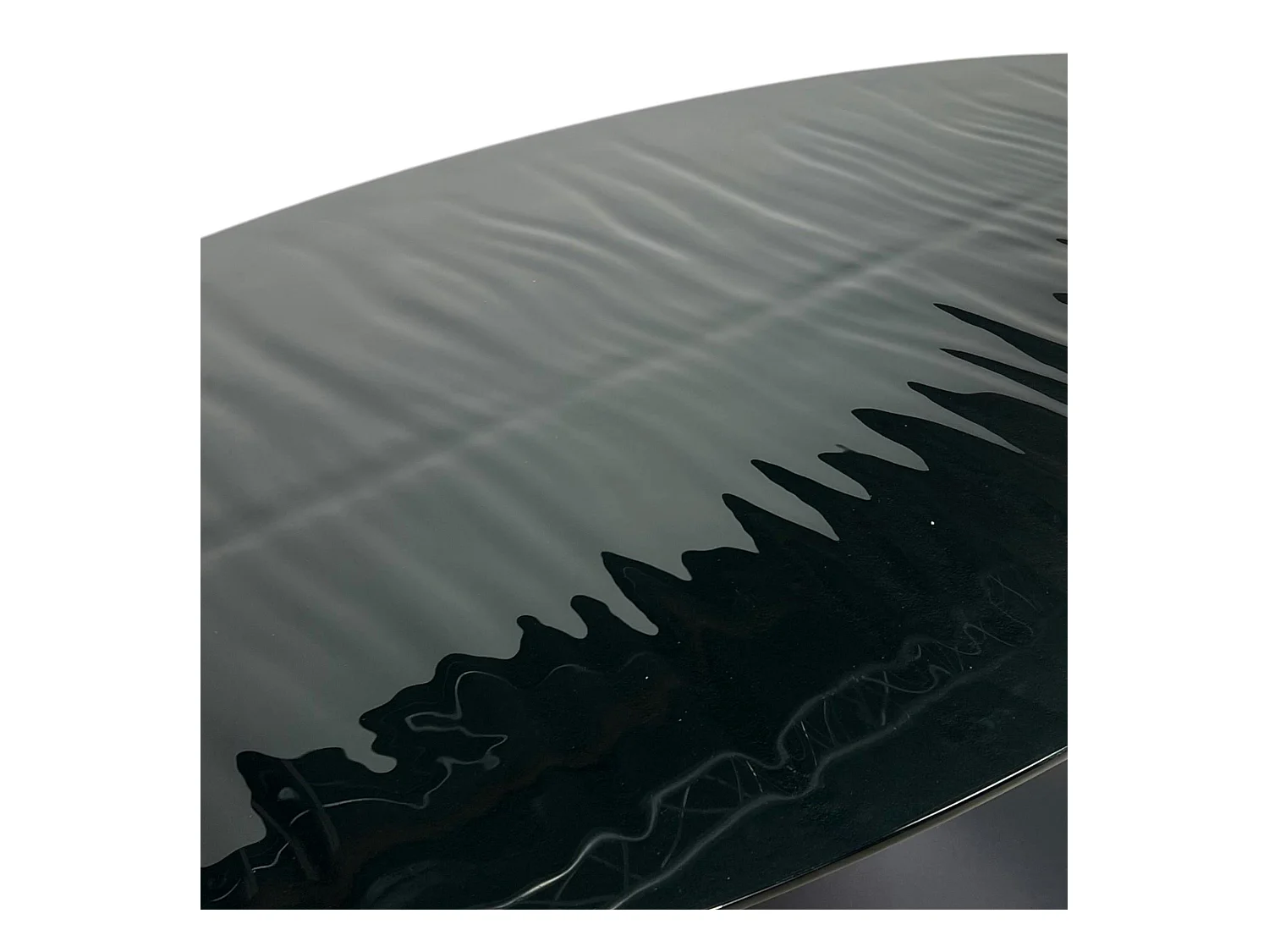 Table en verre noir - effet ride d'eau 250 cm LIGURIE