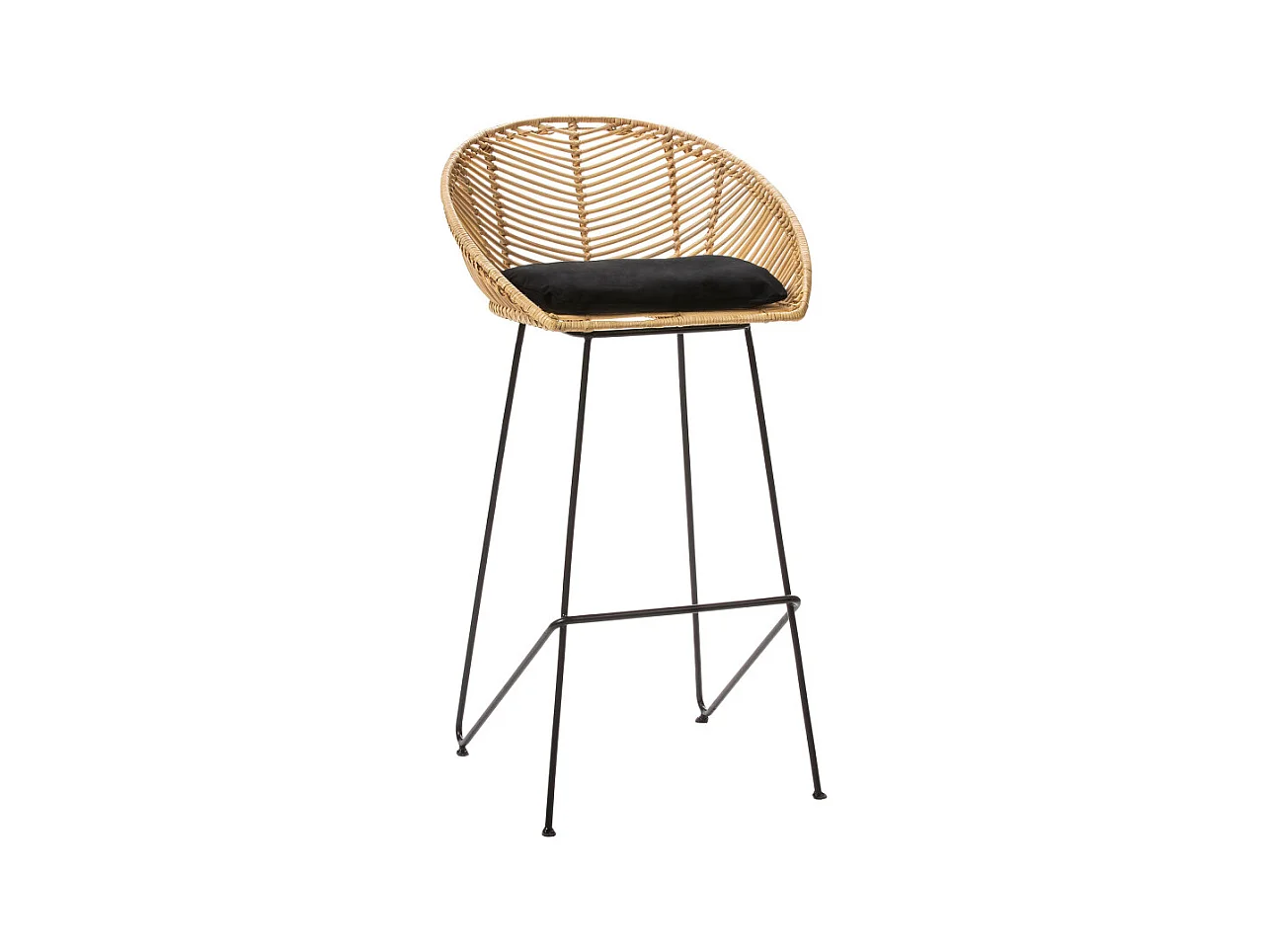 Naulu - Tabouret de bar en rotin 76cm - Naturel