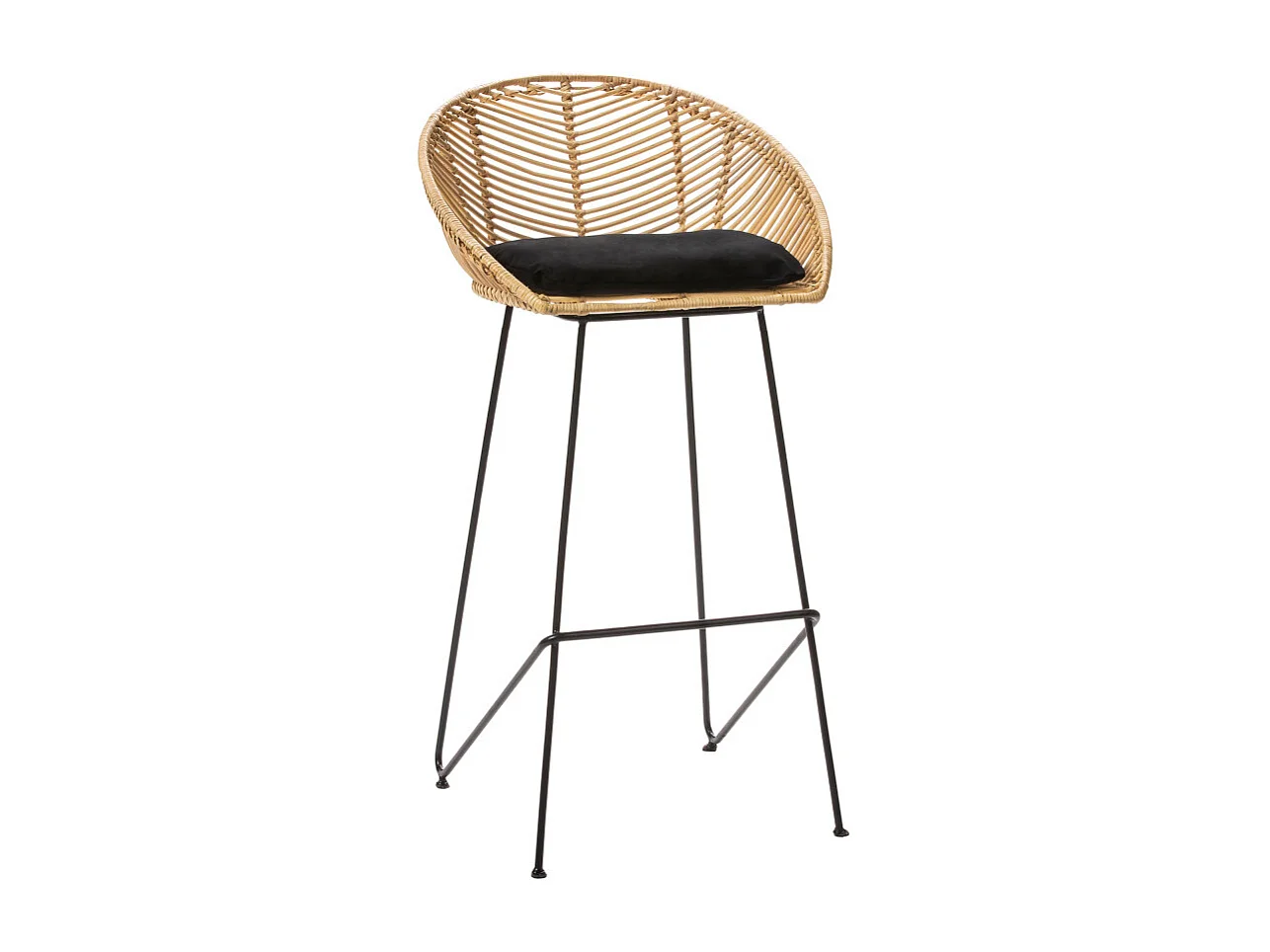 Naulu - Tabouret de bar en rotin 76cm - Naturel