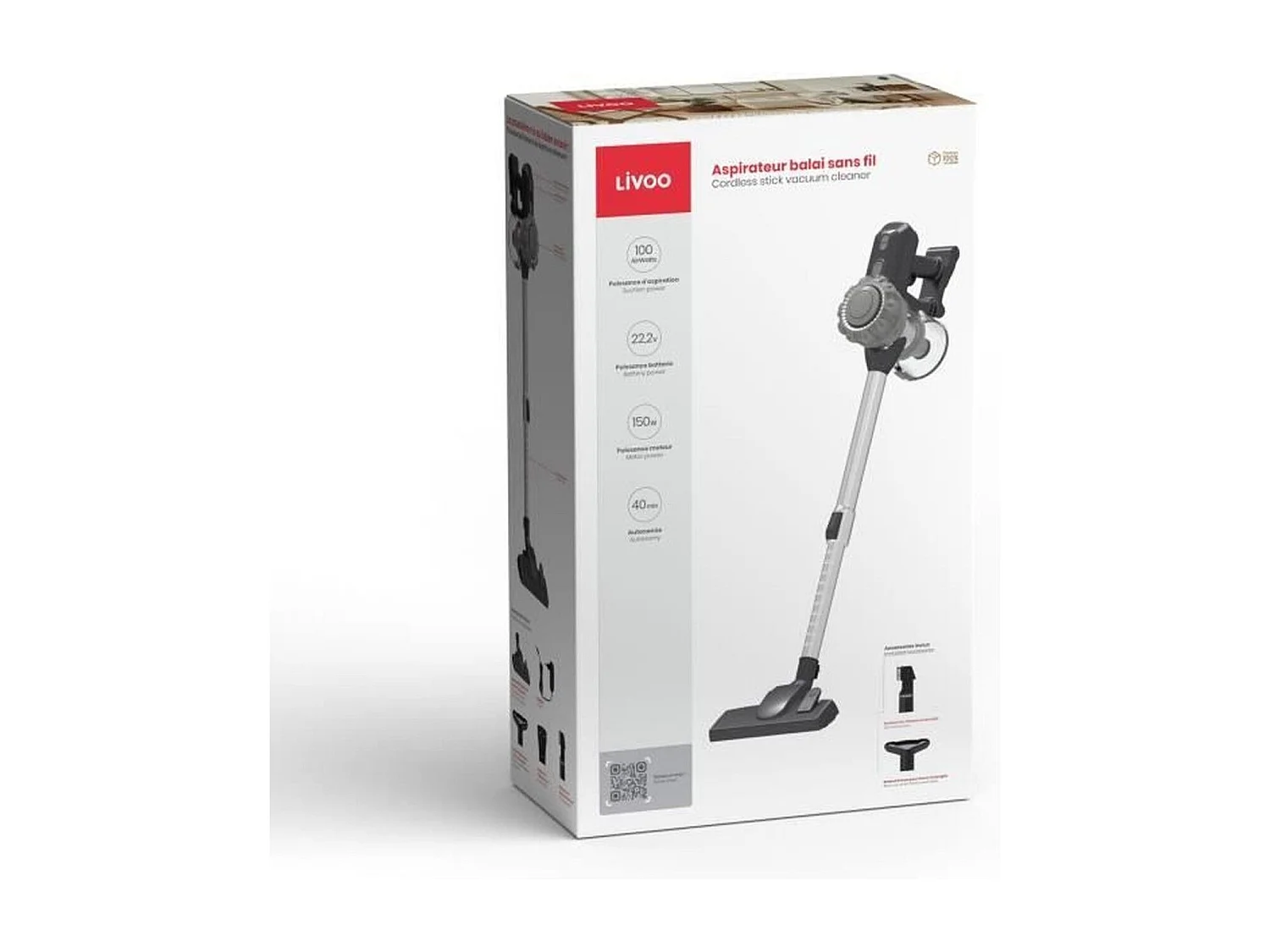 Livoo Aspirateur balai rehargeable 22.2v - DOH141