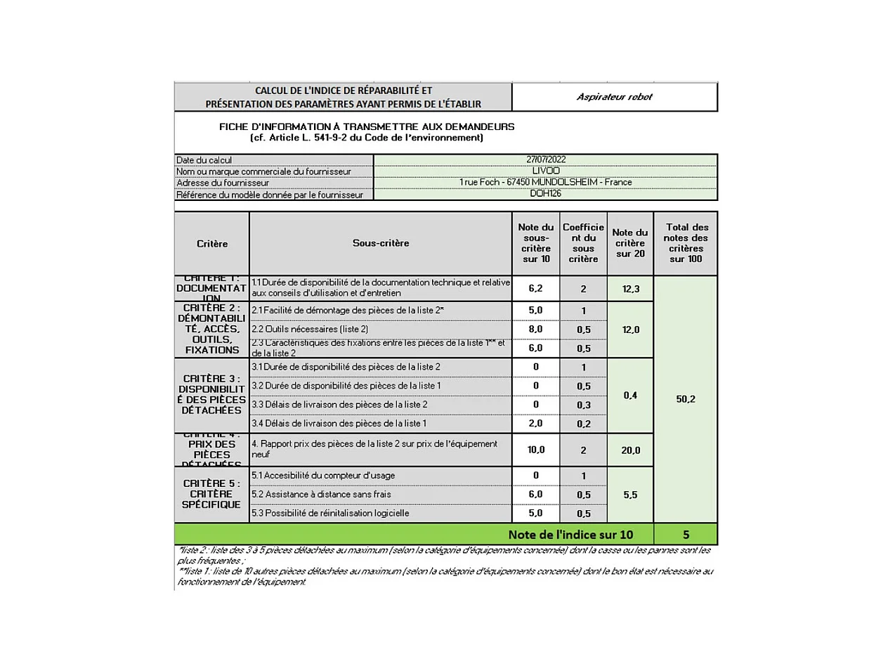 Livoo Aspirateur robot connecté - doh126