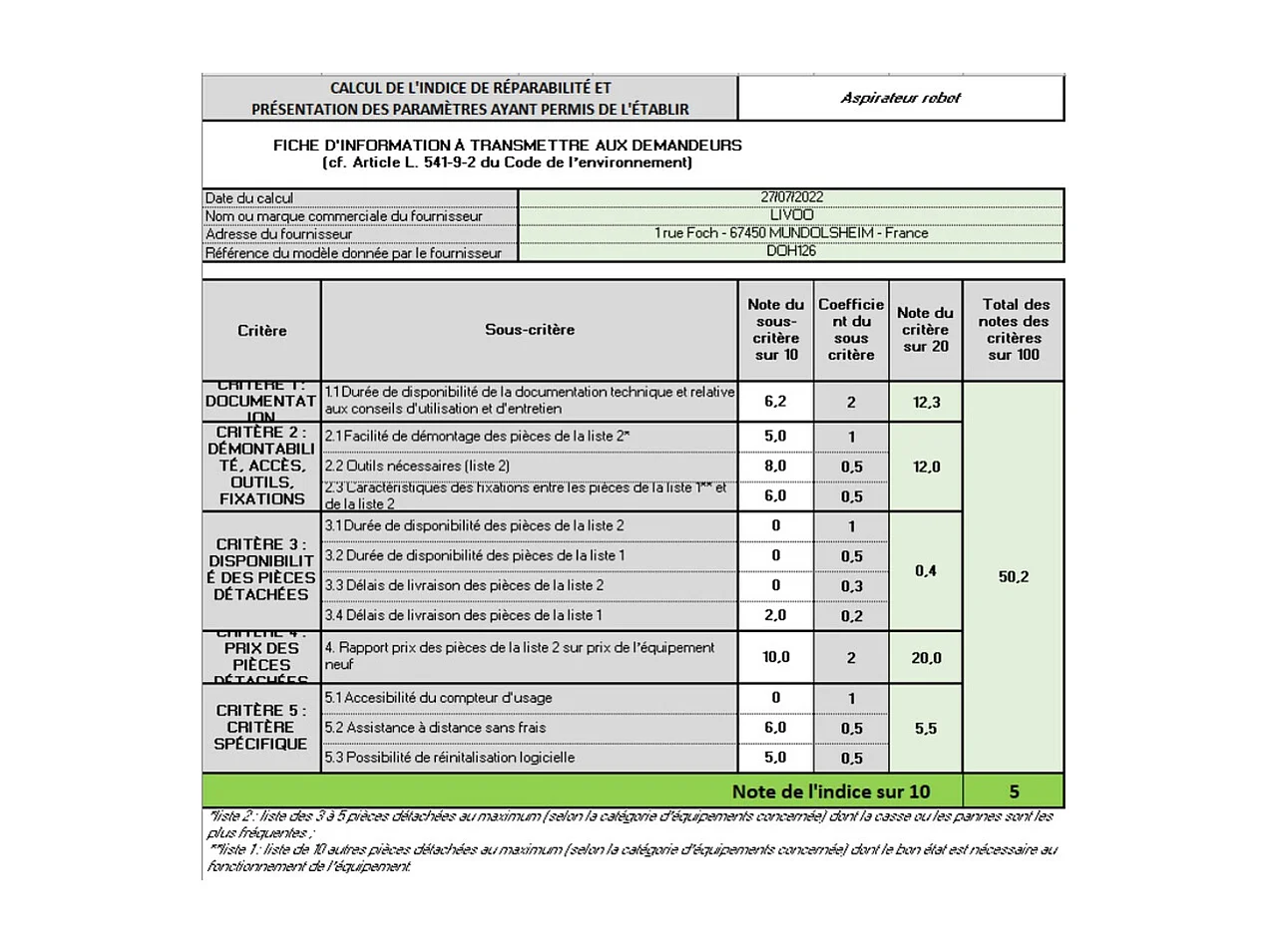 Livoo Aspirateur robot connecté - doh126