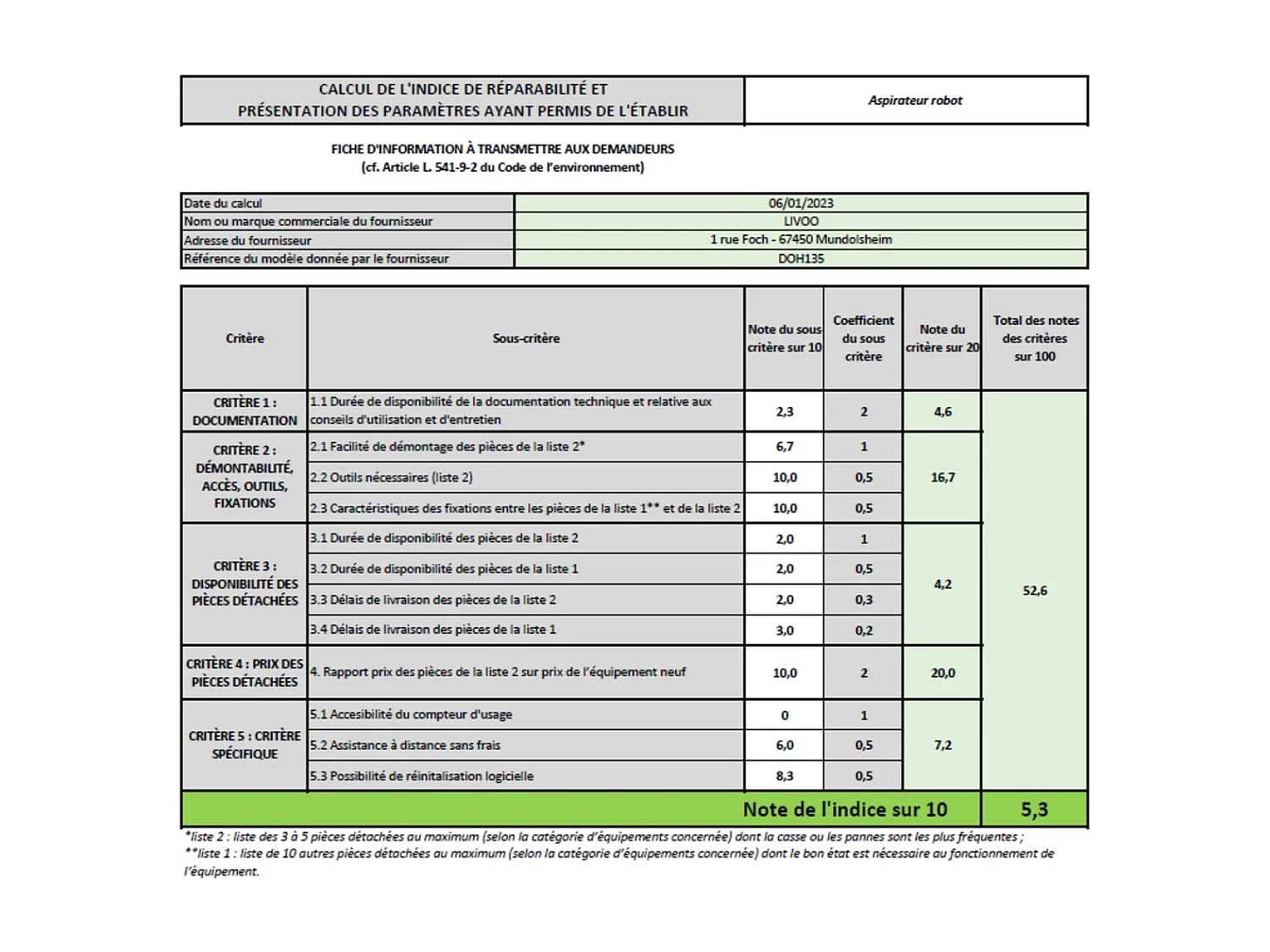 Livoo Aspirateur robot - DOH135