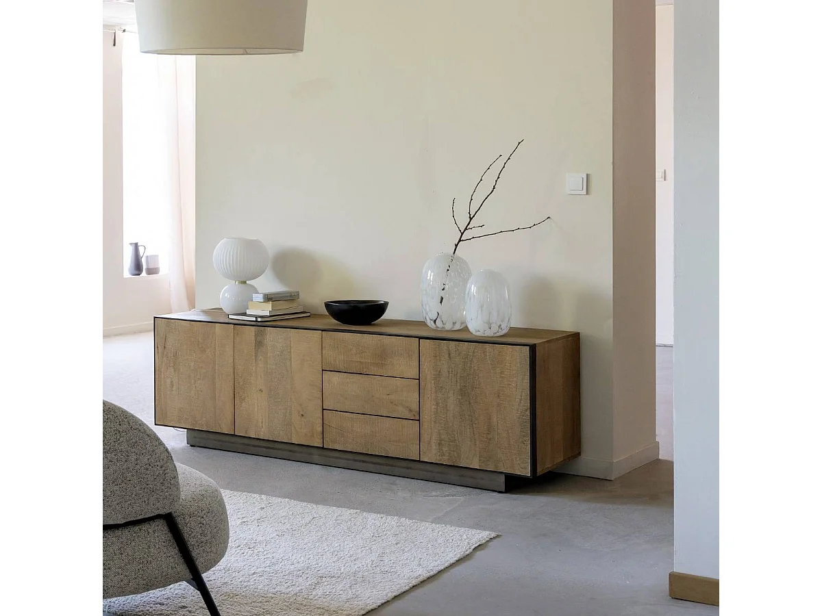 Mueble TV en madera de mango y metal Isil