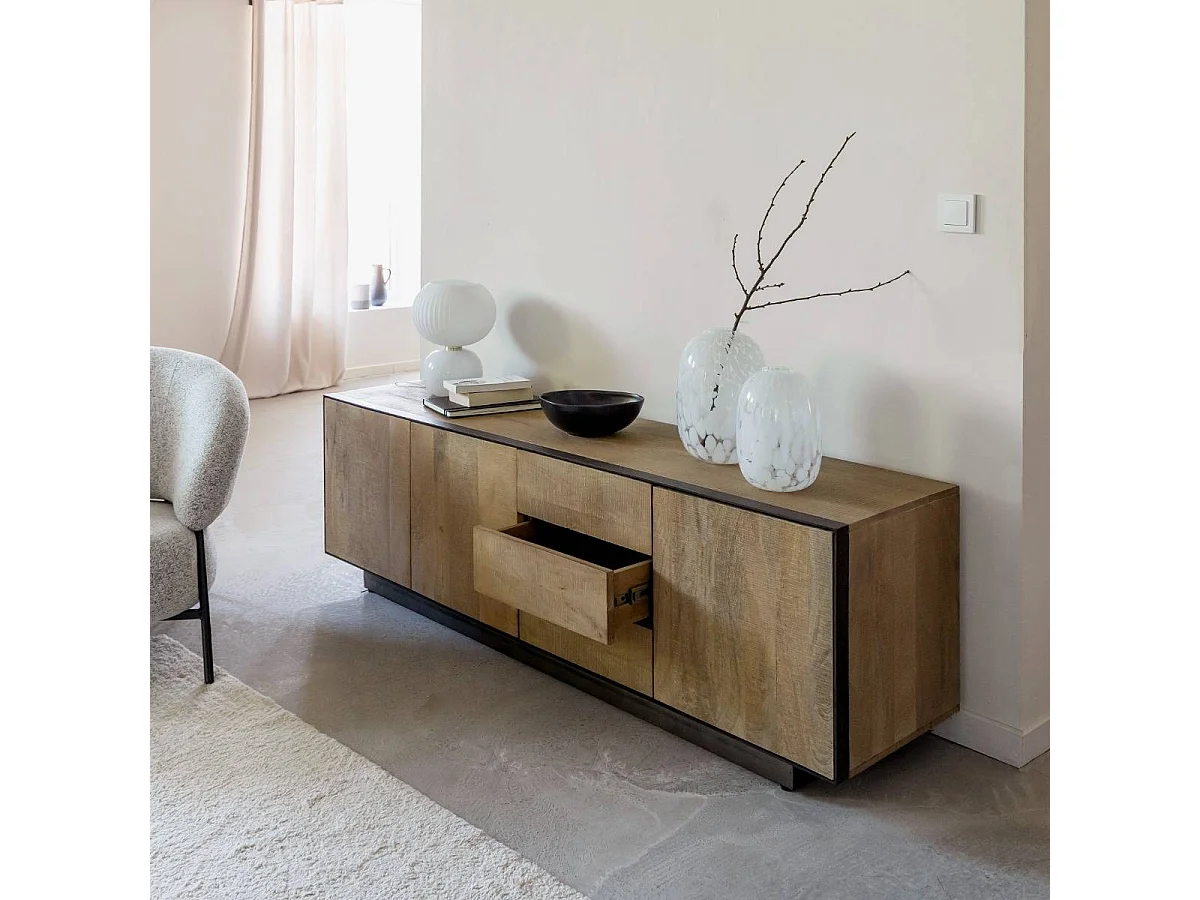 Mueble TV en madera de mango y metal Isil