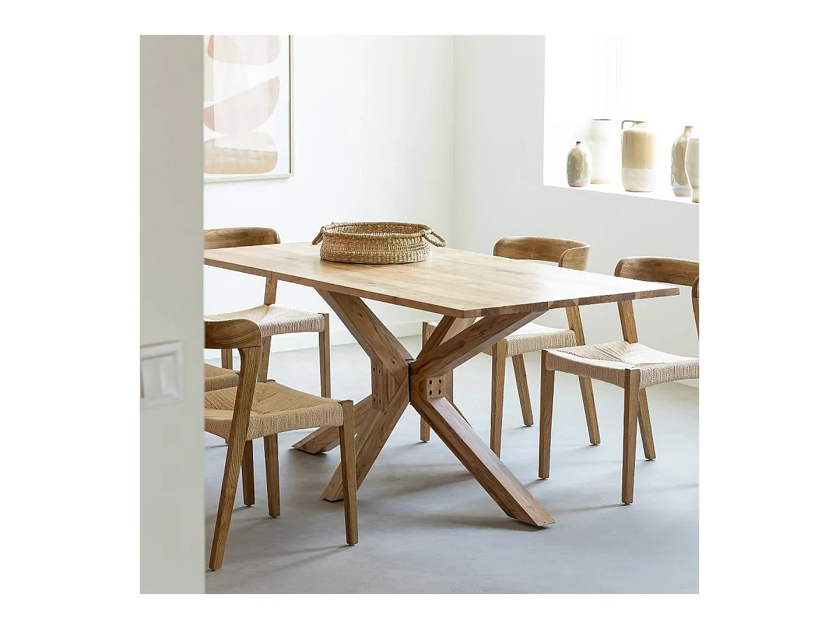 Table à manger rectangulaire en bois d'acacia Izel