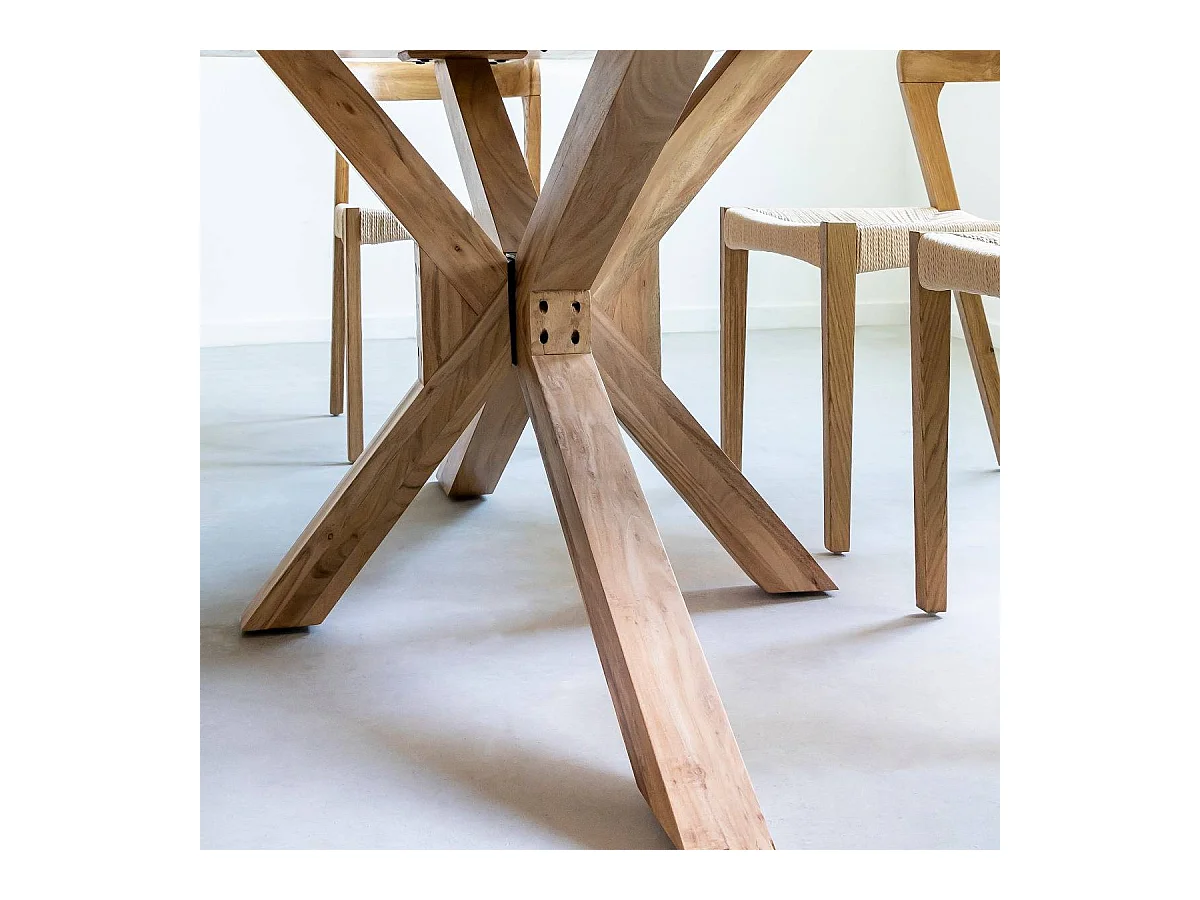 Table à manger rectangulaire en bois d'acacia Izel