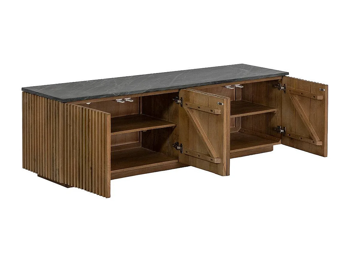 Mueble de TV Betty en madera de mango y mármol