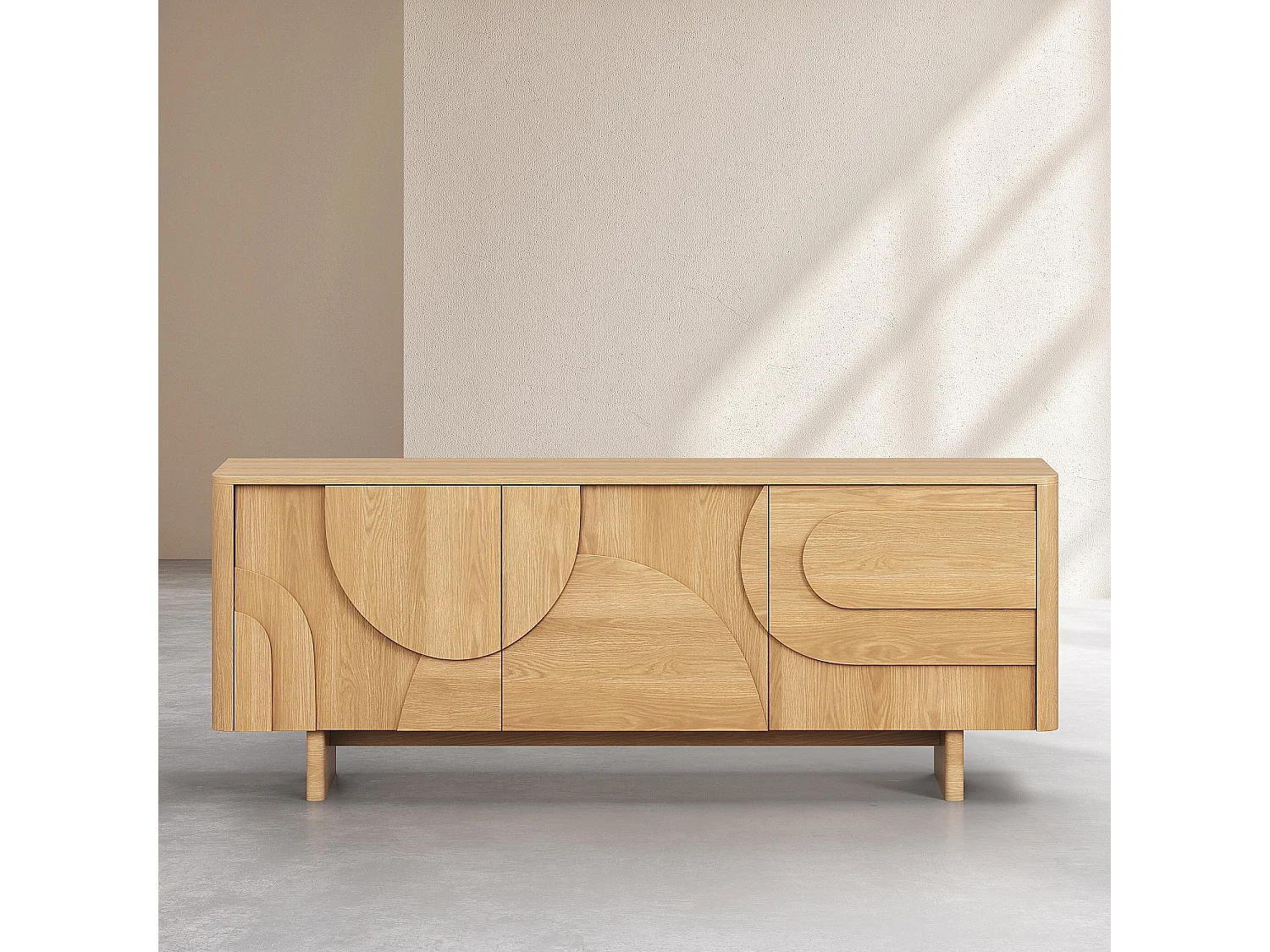 Buffet bas 3 portes en chêne - Naturel - Design by Hélèna Pille