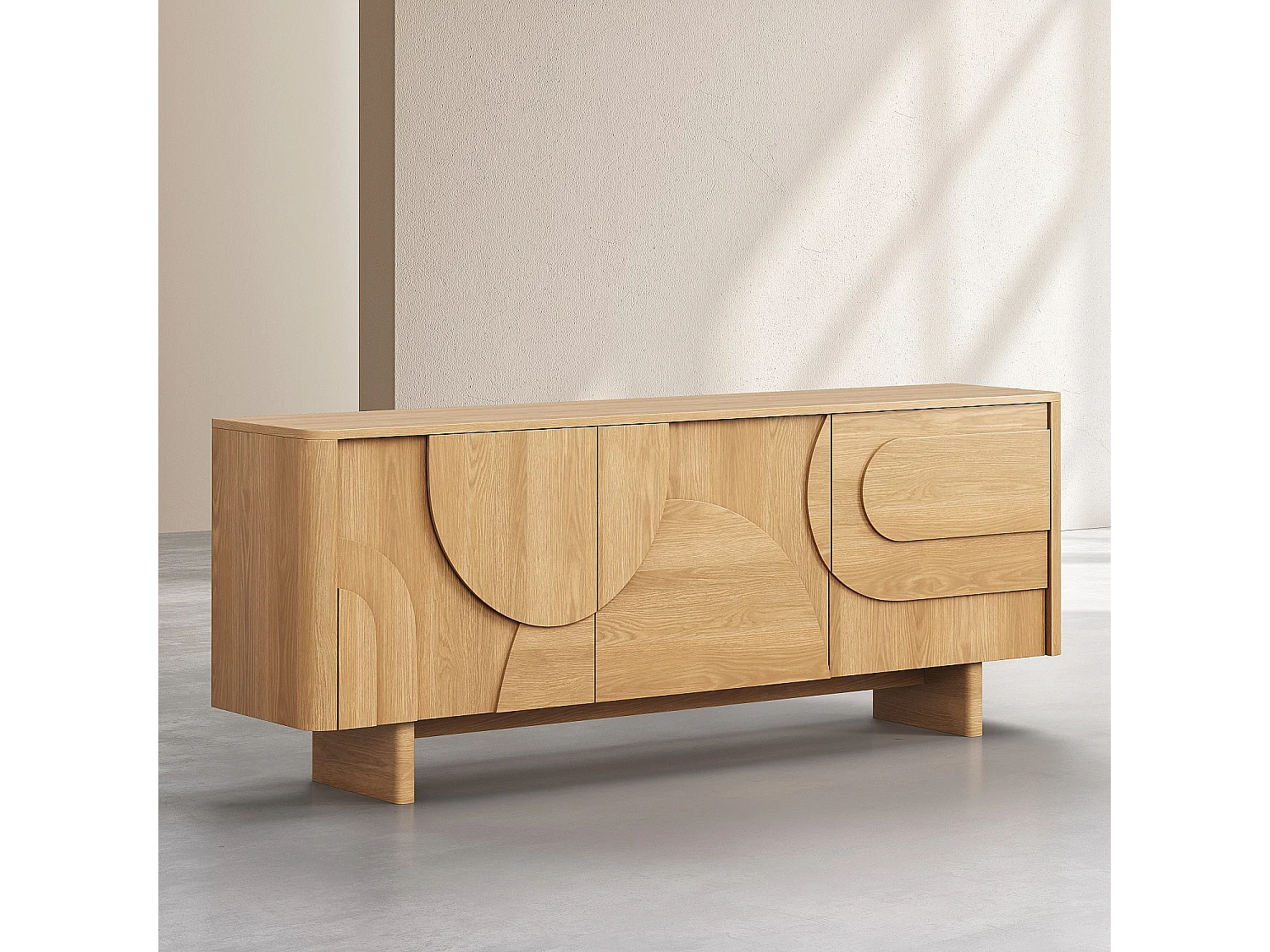 Buffet bas 3 portes en chêne - Naturel - Design by Hélèna Pille