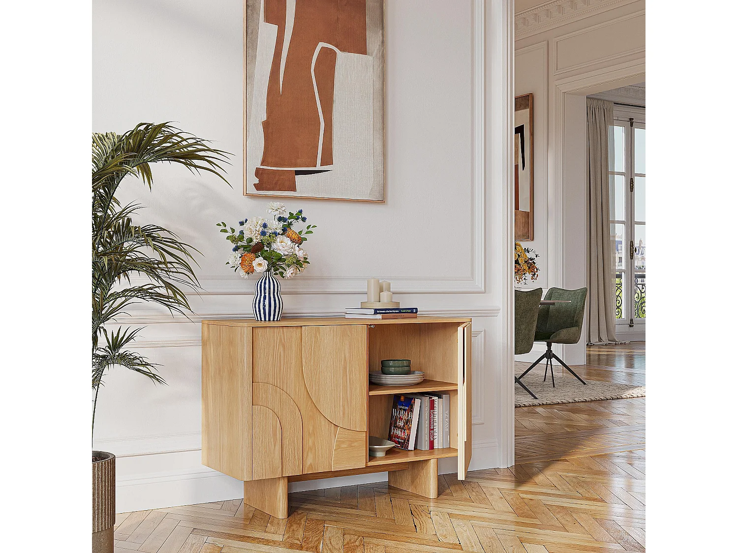 Habitat - Buffet bas 2 portes en chêne - Naturel - Design by Hélèna Pille - Milord