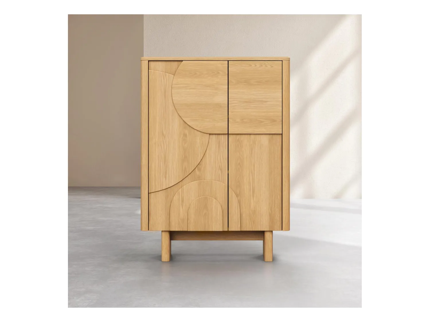 Habitat - Buffet haut 2 portes en chêne - Naturel - Design by Hélèna Pille - Milord