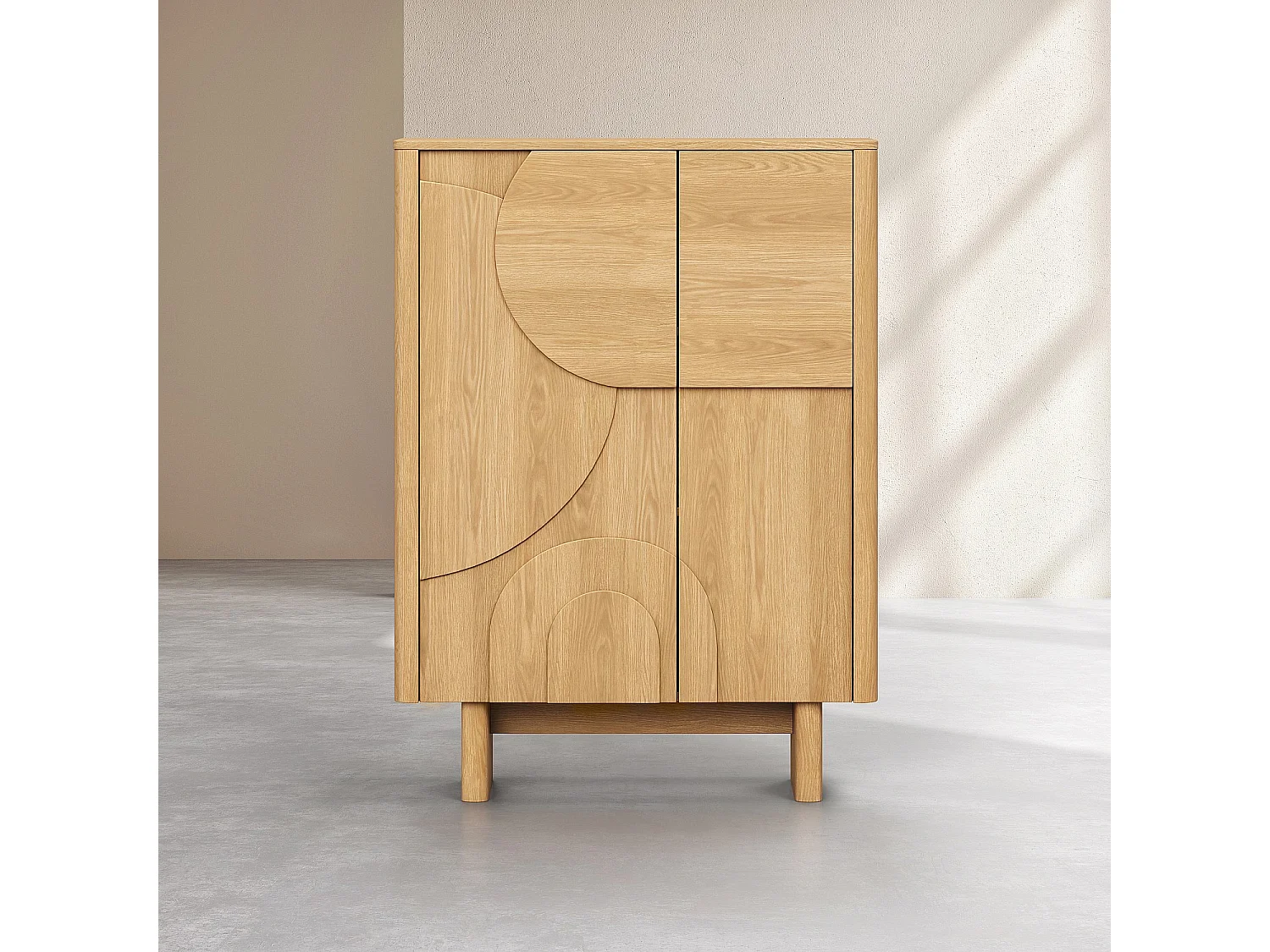 Buffet haut 2 portes en chêne - Naturel - Design by Hélèna Pille
