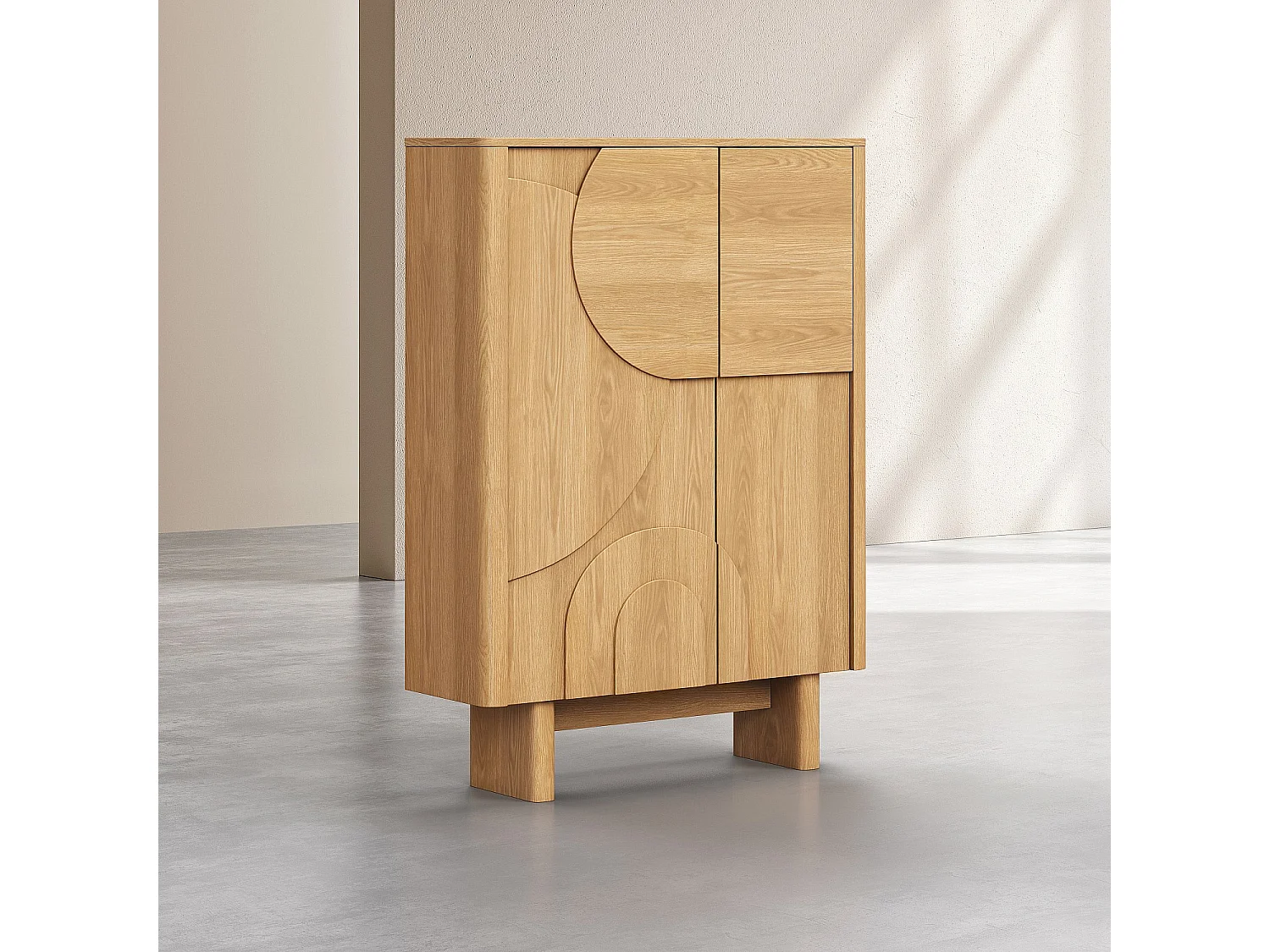 Buffet haut 2 portes en chêne - Naturel - Design by Hélèna Pille