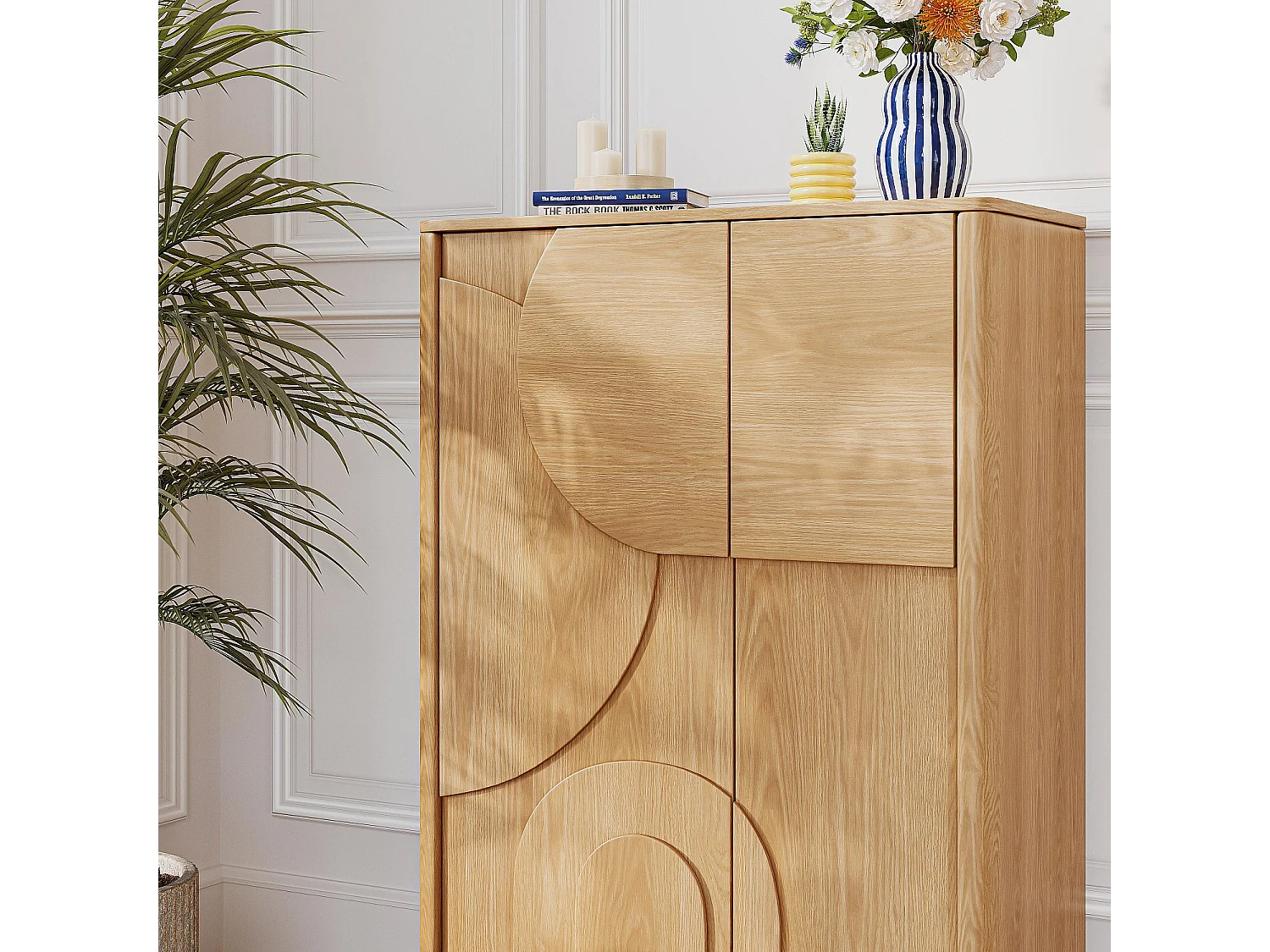 Buffet haut 2 portes en chêne - Naturel - Design by Hélèna Pille