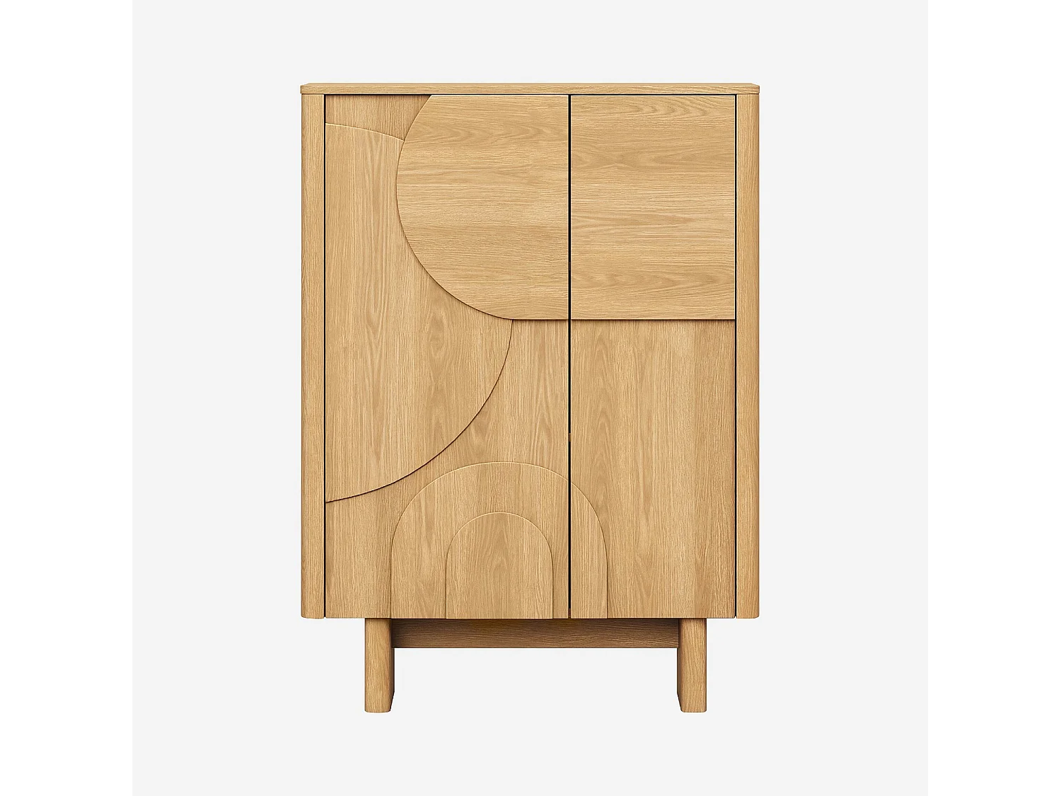 Buffet haut 2 portes en chêne - Naturel - Design by Hélèna Pille