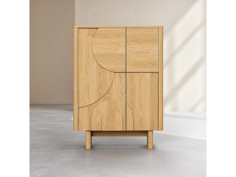 Habitat - Buffet haut 2 portes en chêne - Naturel - Design by Hélèna Pille - Milord