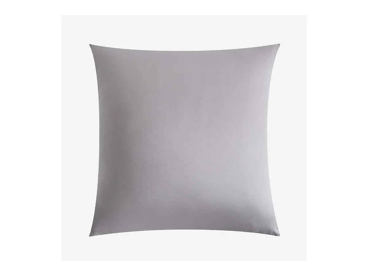 Habitat - Taie d'oreiller en satin de coton - 65 x 65 cm - Gris argenté - Alexane