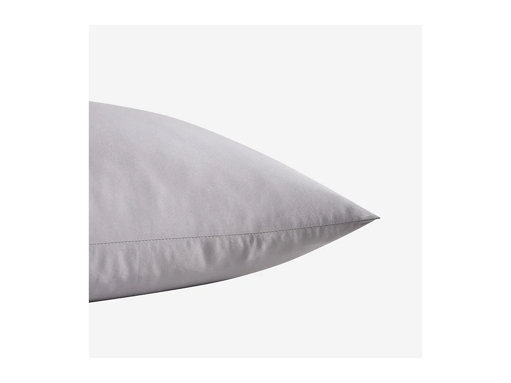 Habitat - Taie d'oreiller en satin de coton - 65 x 65 cm - Gris argenté - Alexane