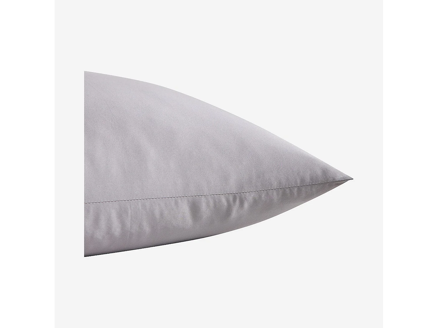 Habitat - Taie d'oreiller en satin de coton - 65 x 65 cm - Gris argenté - Alexane