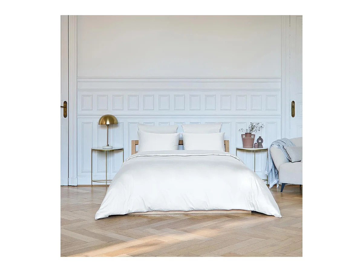 Habitat - Housse de couette en satin de coton - 260 x 240 cm - Blanc - Alexane