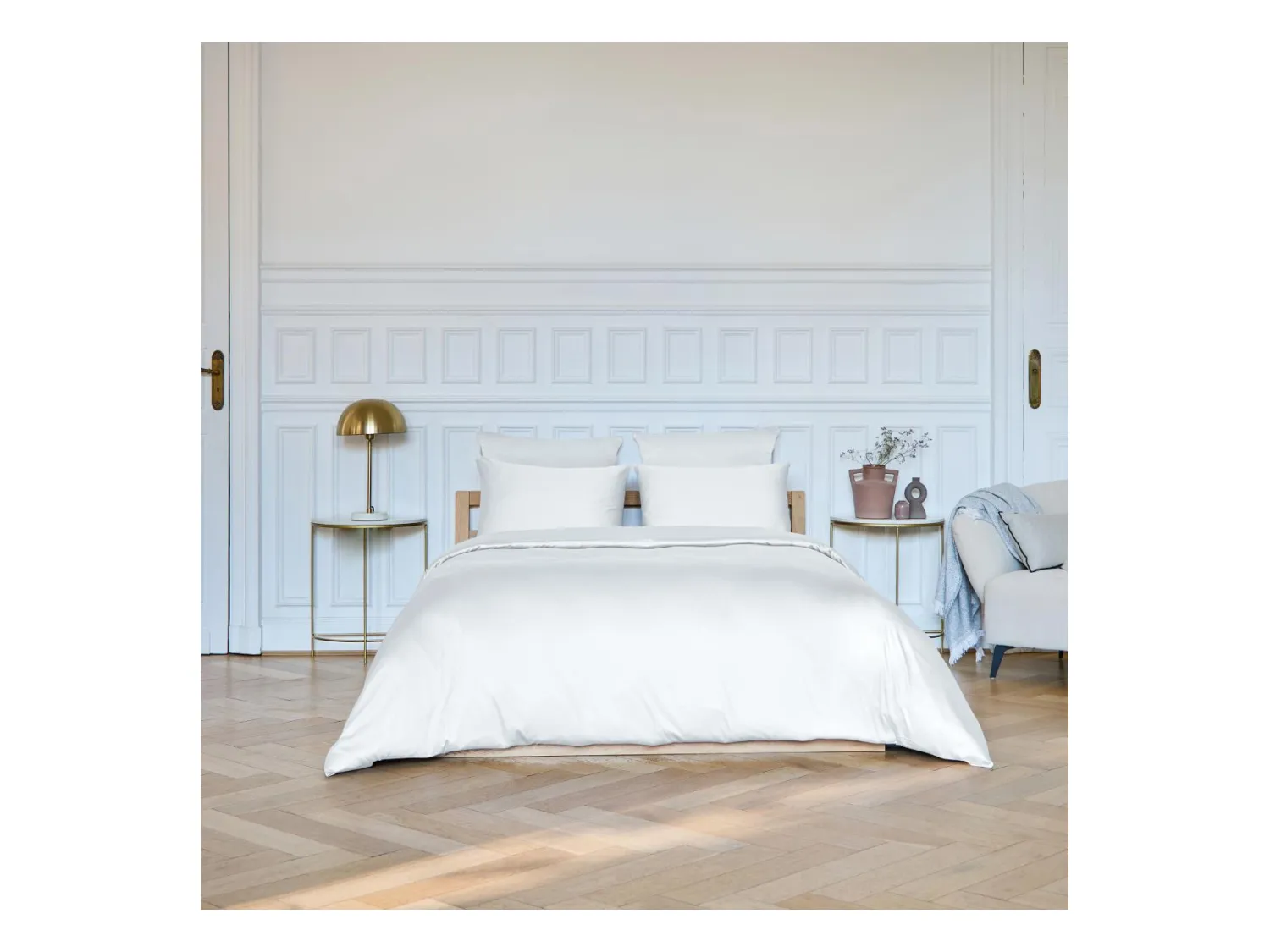Habitat - Housse de couette en satin de coton - 260 x 240 cm - Blanc - Alexane