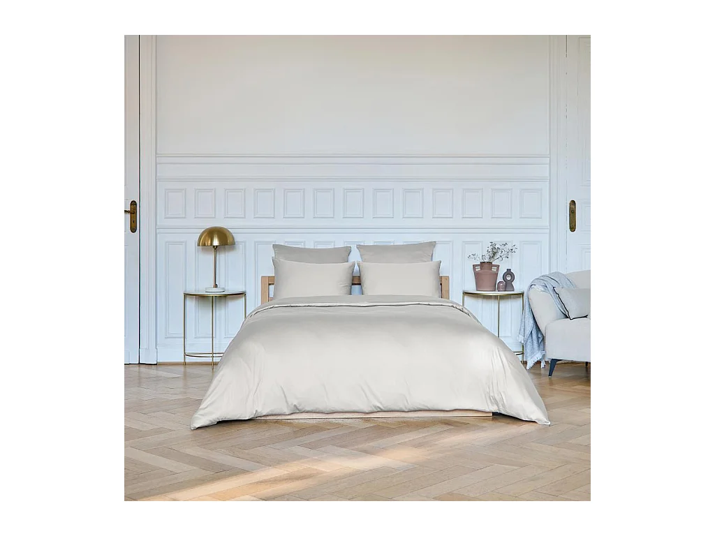 Habitat - Housse de couette en satin de coton - 240 x 220 cm - Sable - Alexane