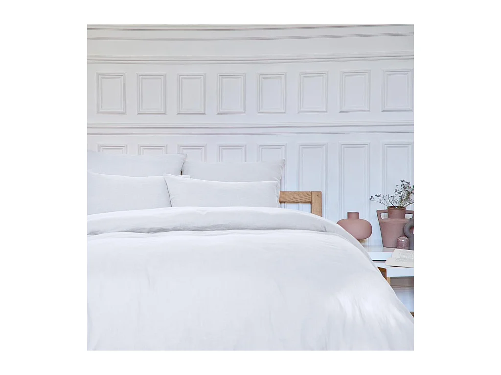 Habitat - Taie d'oreiller en lin - 65 x 65 cm - Blanc - Brunelle