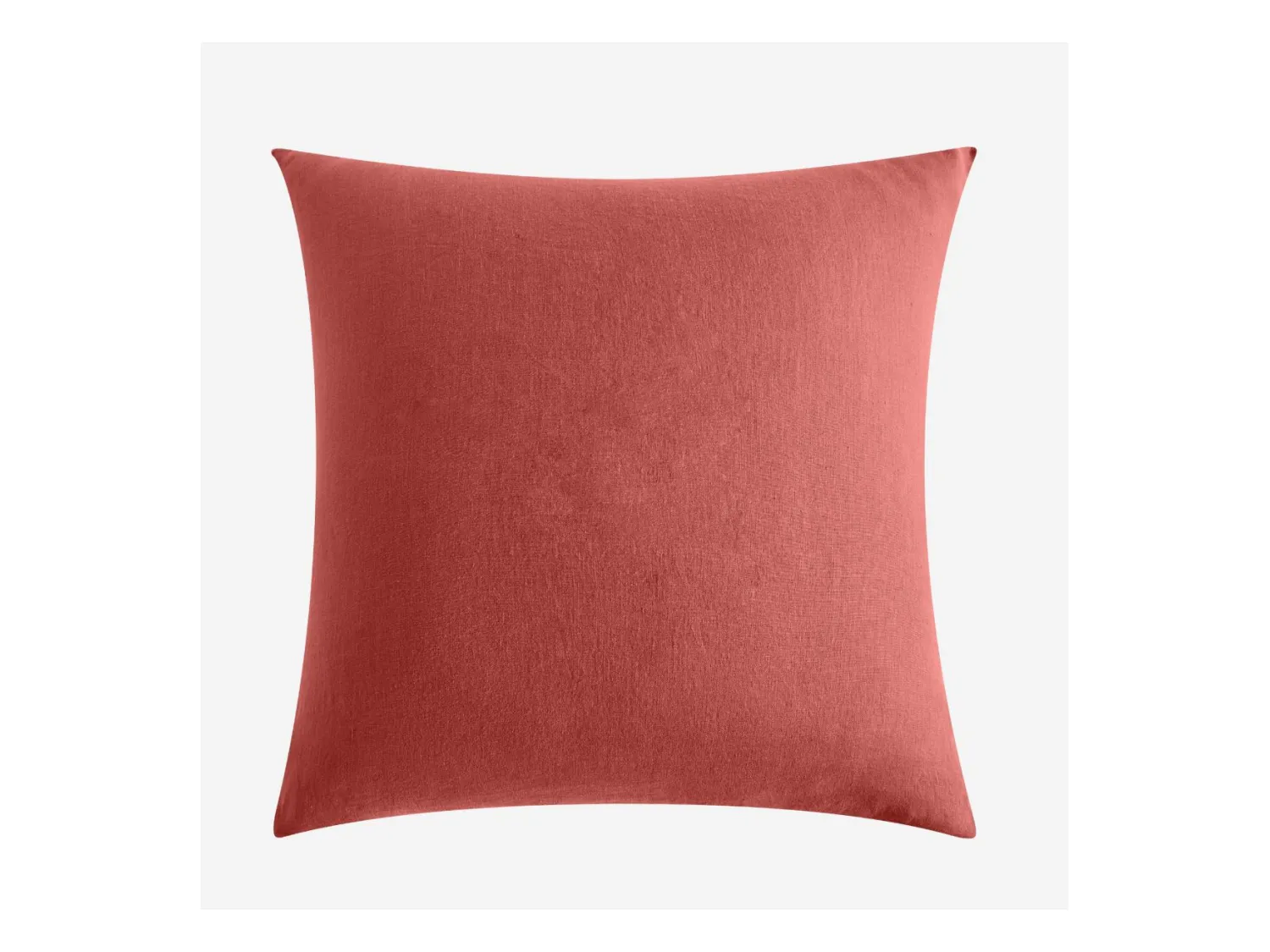 Habitat - Taie d'oreiller en lin - 65 x 65 cm - Terracotta - Brunelle