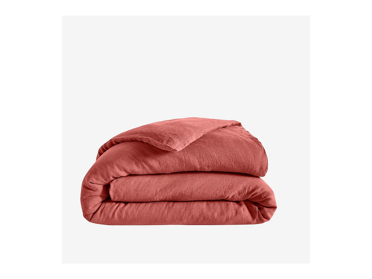 Habitat - Housse de couette en lin - 240 x 220 cm - Terracotta - Brunelle