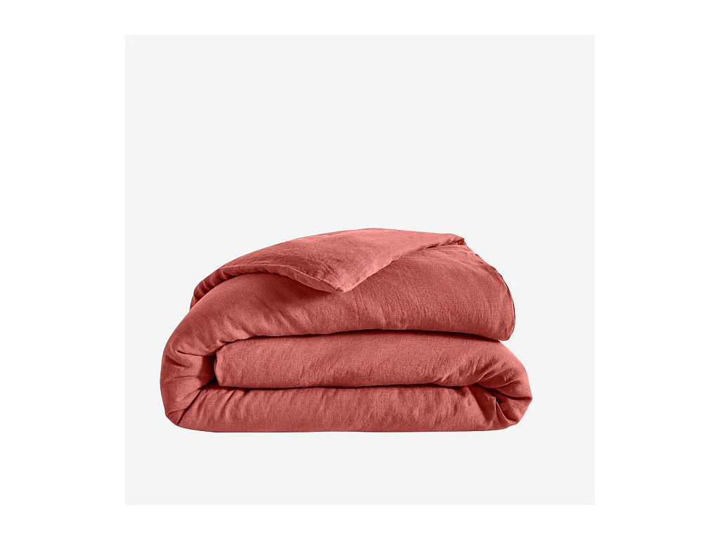 Habitat - Housse de couette en lin - 240 x 220 cm - Terracotta - Brunelle