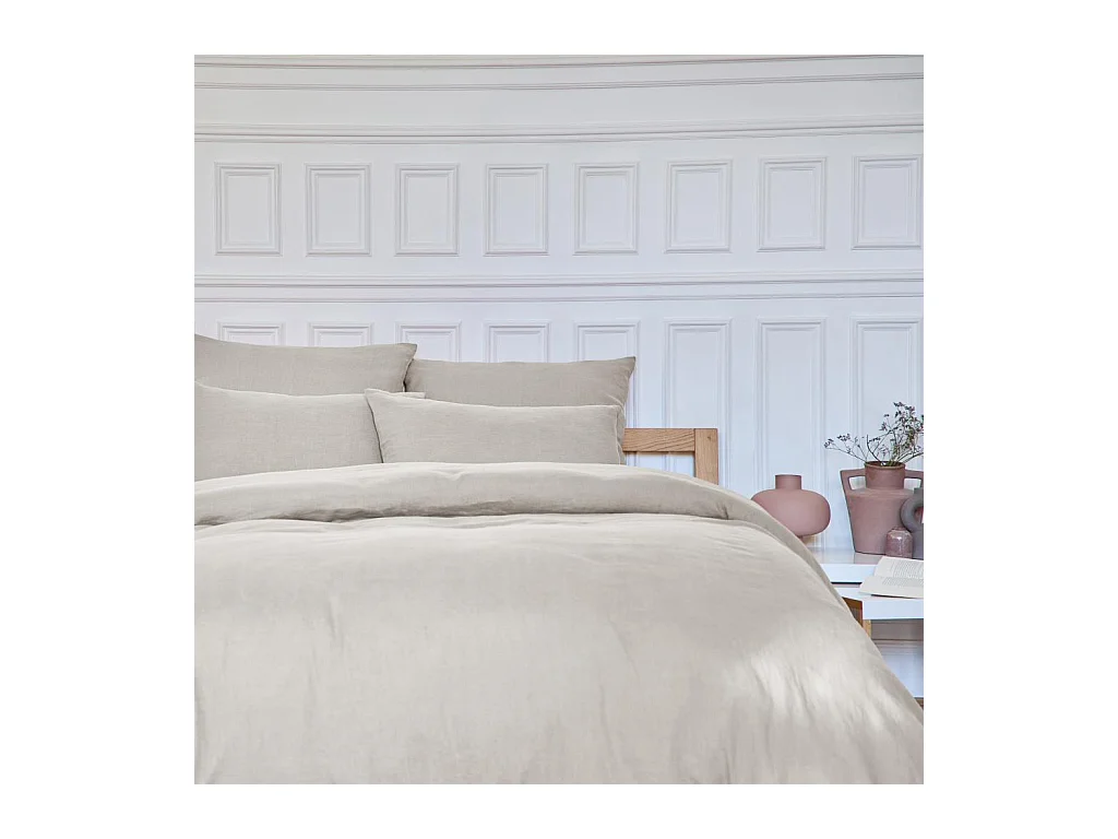 Habitat - Taie d'oreiller en lin - 65 x 65cm - Naturel - Brunelle