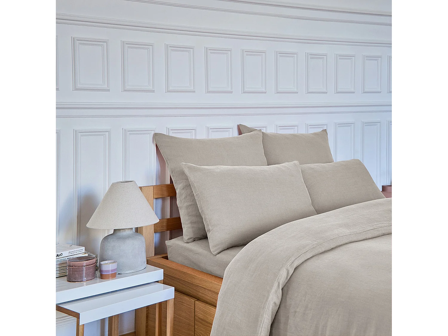 Habitat - Taie d'oreiller en lin - 65 x 65cm - Naturel - Brunelle