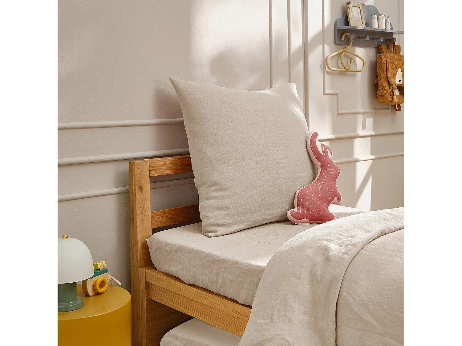 Taie d'oreiller en lin - 65 x 65cm - Naturel