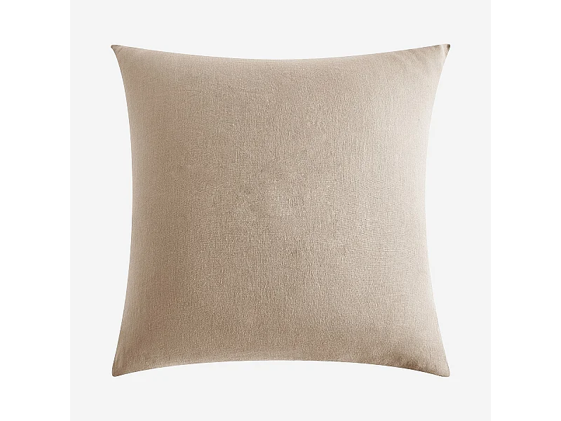 Habitat - Taie d'oreiller en lin - 65 x 65cm - Naturel - Brunelle