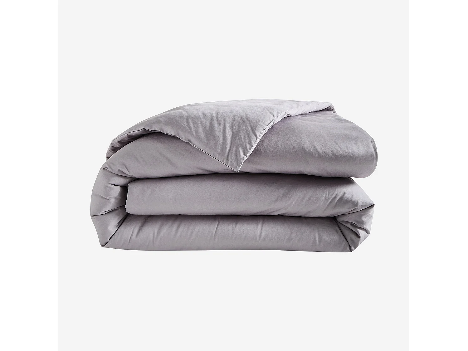Housse de couette en satin de coton - 260 x 240 cm - Gris argenté