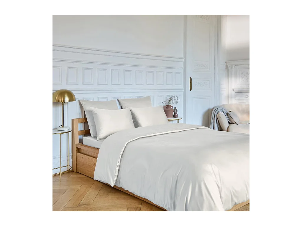 Habitat - Housse de couette en satin de coton -  260 x 240 cm - Sable - Alexane