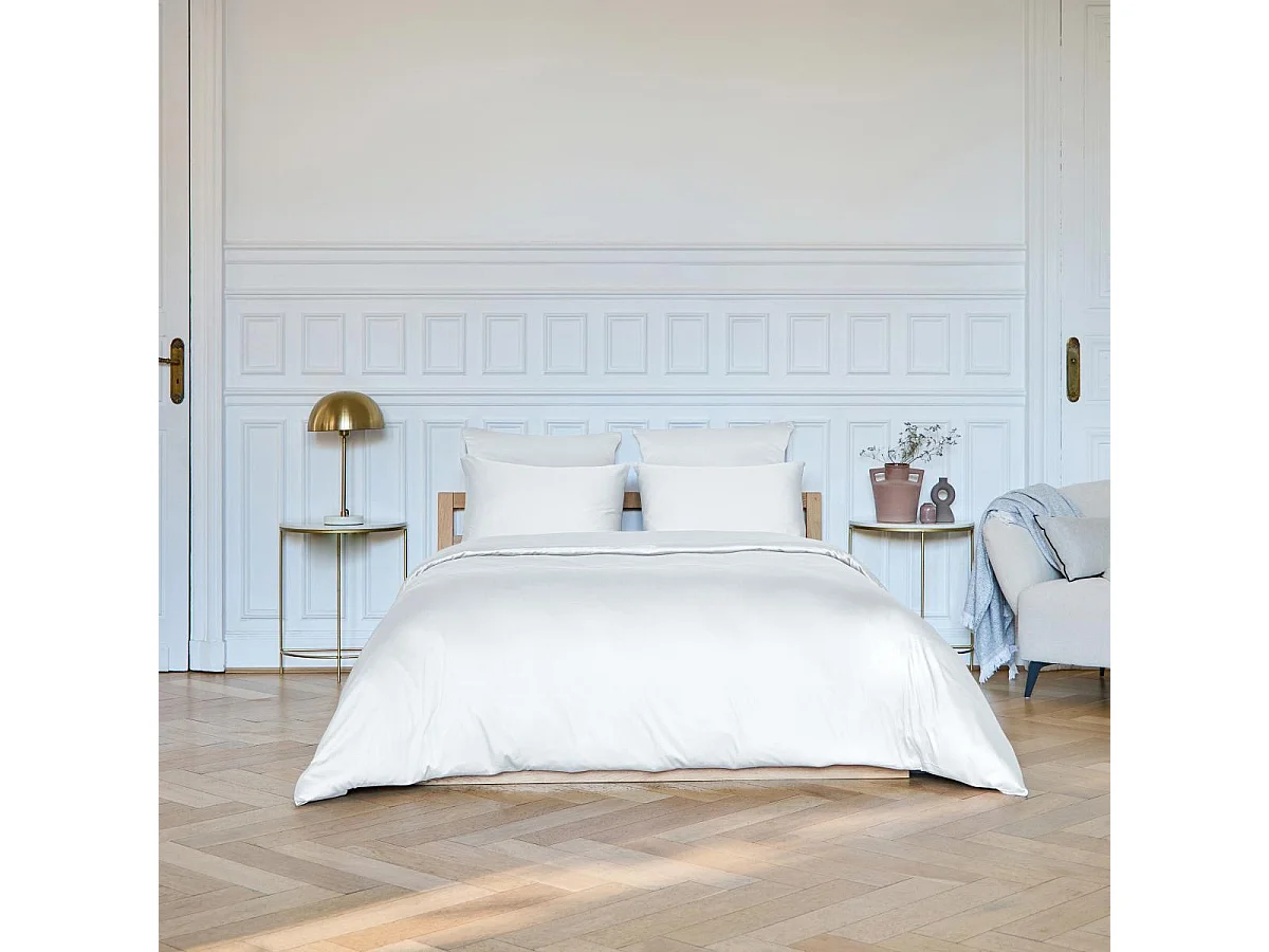 Habitat - Housse de couette en satin de coton - 240 x 220 cm - Blanc - Alexane
