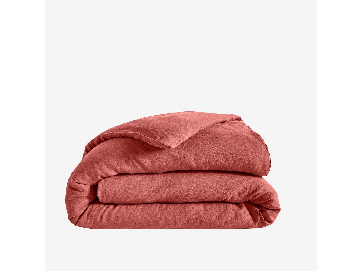 Habitat - Housse de couette en lin - 260 x 240 cm - Terracotta - Brunelle