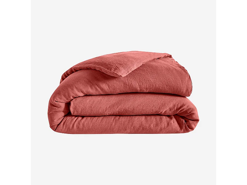 Habitat - Housse de couette en lin - 260 x 240 cm - Terracotta - Brunelle