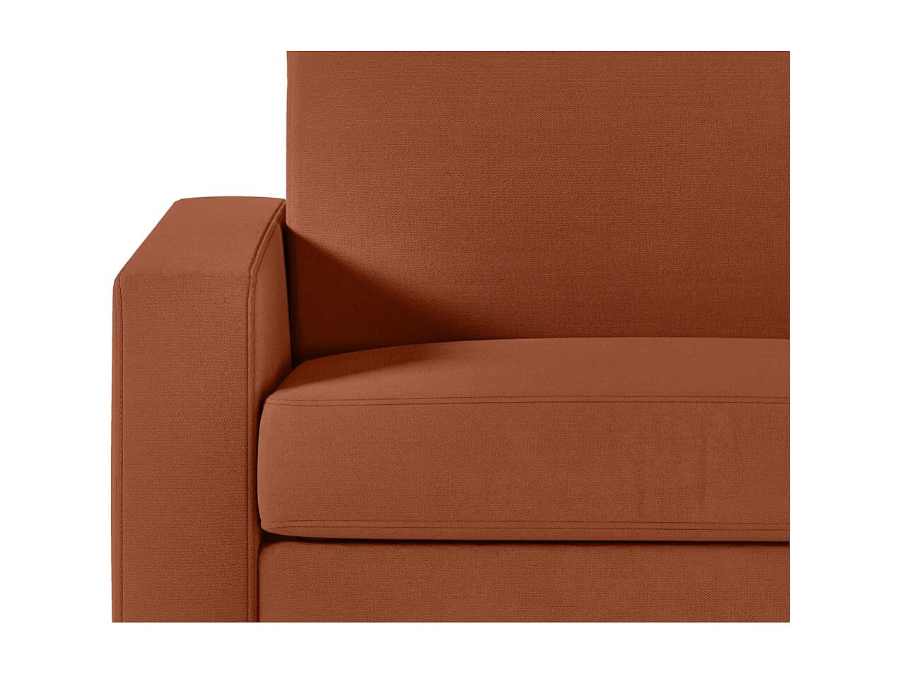 Canapé convertible express 3 places déhoussable en tissu terracotta ADELE