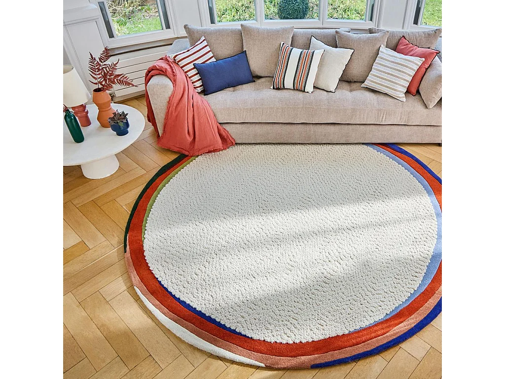 Habitat - Tapis rond tufté en laine - 250 cm - Écru  - Design by Floriane Jacques - Constant