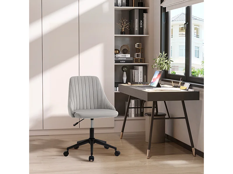 Sedia da ufficio girevole 360° in velluto altezza regolabile