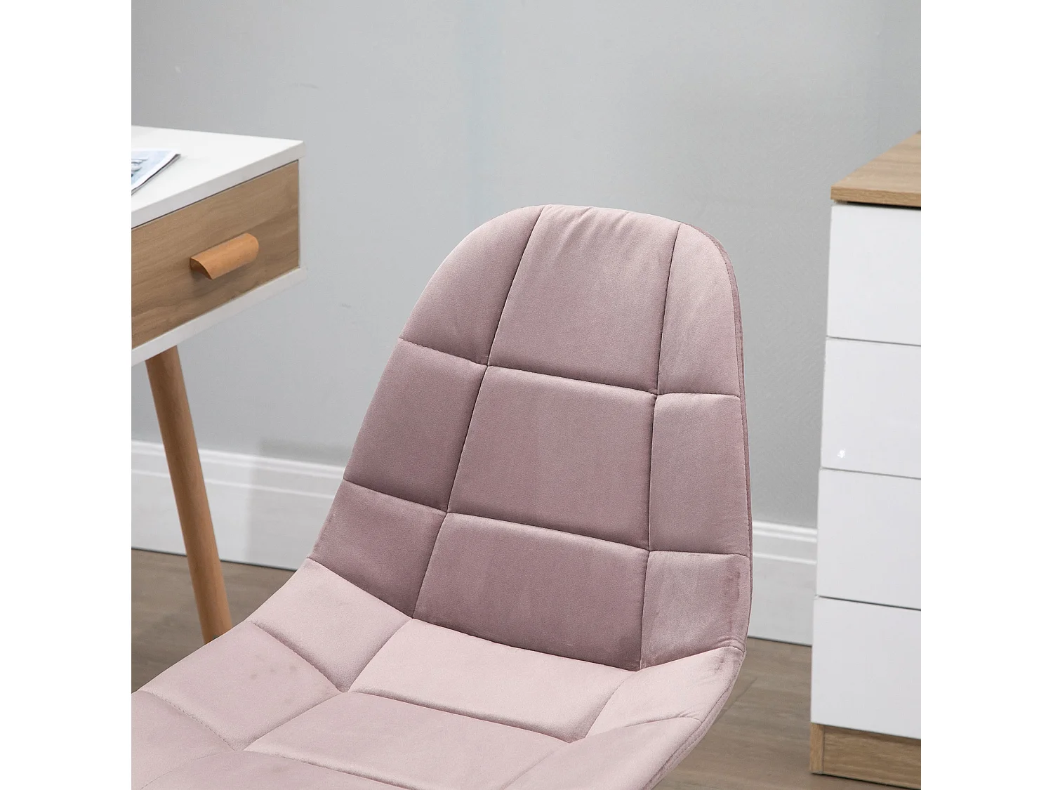 Sedia girevole per scrivania e ufficio in tessuto rosa