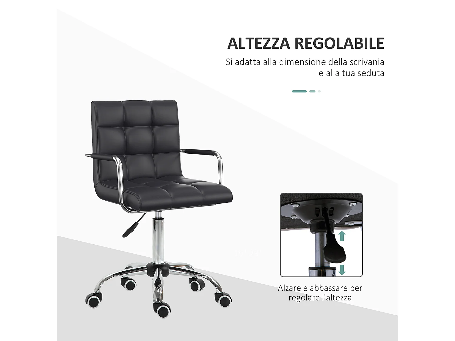 Sedia da ufficio in ecopelle altezza regolabile nero