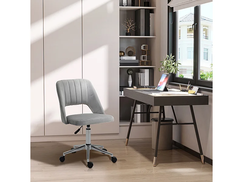 Sedia da ufficio girevole e imbottita grigio