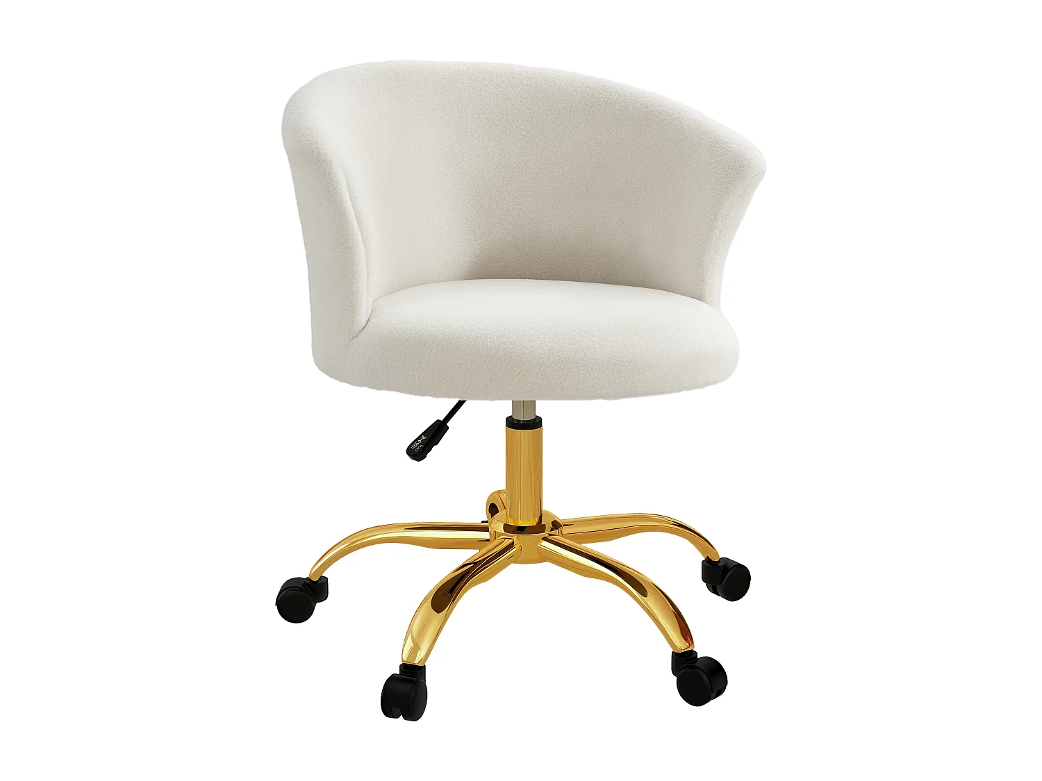Sedia da ufficio girevole con altezza regolabile bianco e oro