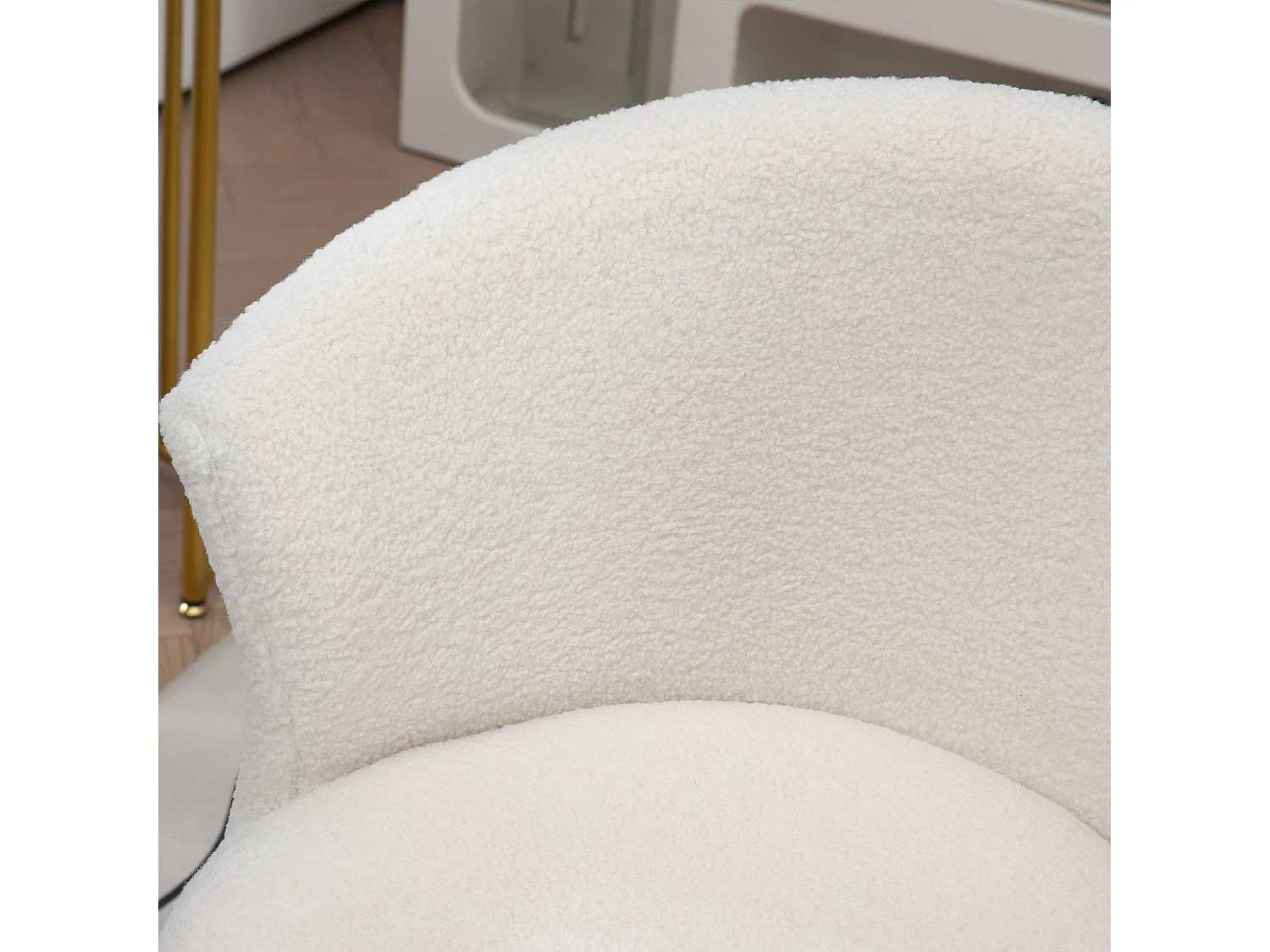 Sedia da ufficio girevole con altezza regolabile bianco e oro