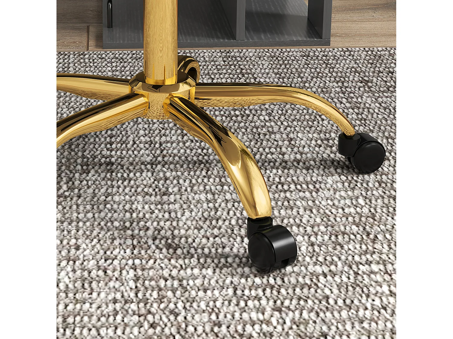 Sedia da ufficio girevole con altezza regolabile bianco e oro